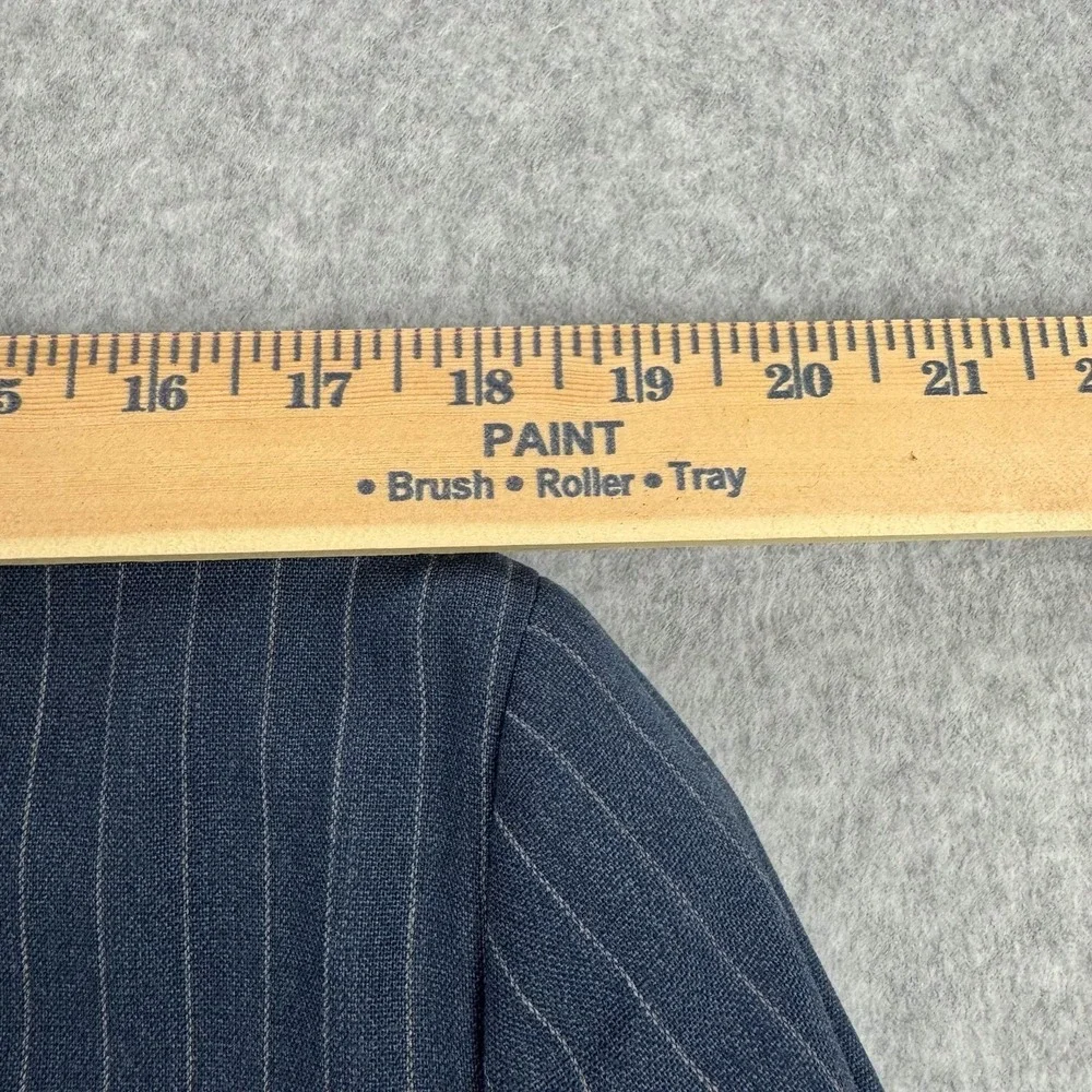 Brooks Brothers Red Fleece Suit‎ Jacket Mens 42L Blue Pinstripe Wool Tollegno